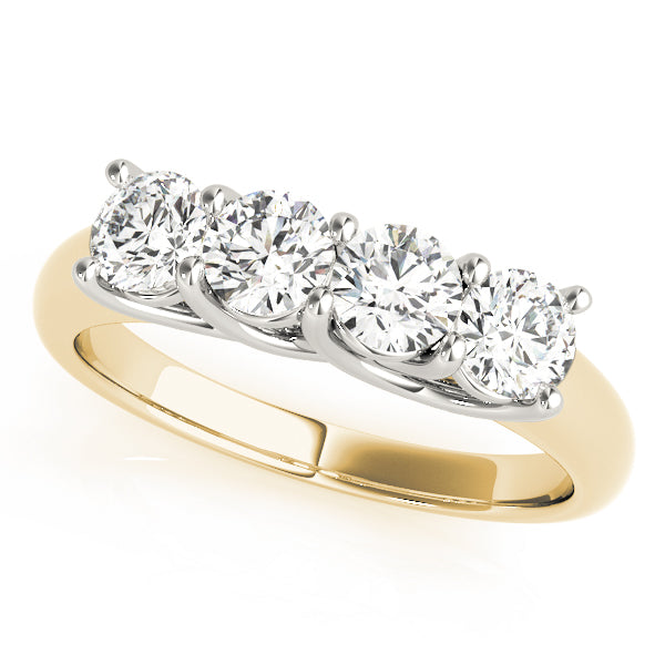 Prong Set Trellis Wedding Half Eternity Ring in 10K/14K gold and platinum with certified lab-grown or natural diamonds