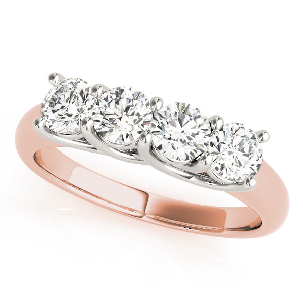 Prong Set Trellis Wedding Half Eternity Ring in Gold & Platinum