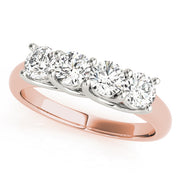 Prong Set Trellis Wedding Half Eternity Ring in Gold & Platinum