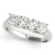 Prong Set Trellis Wedding Half Eternity Ring in Gold & Platinum