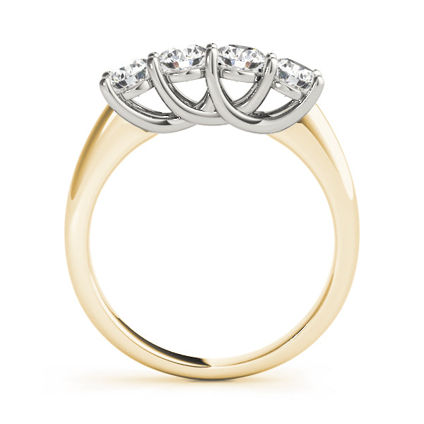 Prong Set Trellis Wedding Half Eternity Ring in Gold & Platinum