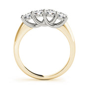 Prong Set Trellis Wedding Half Eternity Ring in Gold & Platinum