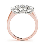 Prong Set Trellis Wedding Half Eternity Ring in Gold & Platinum