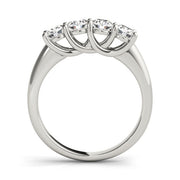Prong Set Trellis Wedding Half Eternity Ring in Gold & Platinum