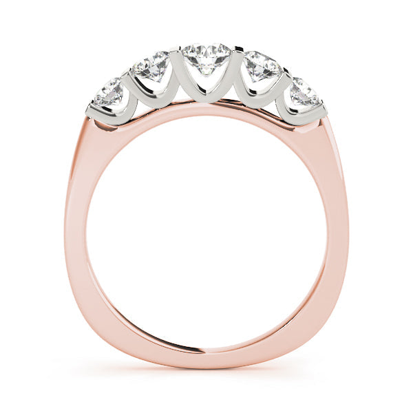 Bar Set Half Eternity Ring in Gold & Platinum