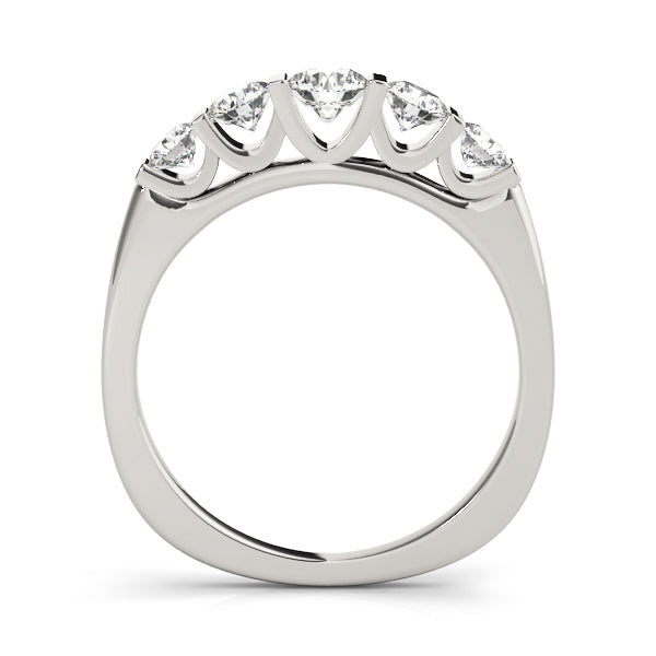 Bar Set Half Eternity Ring in Gold & Platinum