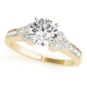 Cherished Cluster Sides Round Diamond Engagement Ring in 10K/14K gold and platinum with certified lab-grown or natural diamonds