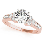 Cherished Cluster Sides Round Diamond Engagement Ring in 10K/14K gold and platinum with certified lab-grown or natural diamonds