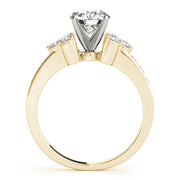 Cherished Cluster Sides Round Diamond Engagement Ring in 10K/14K gold and platinum with certified lab-grown or natural diamonds