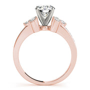 Cherished Cluster Sides Round Diamond Engagement Ring in 10K/14K gold and platinum with certified lab-grown or natural diamonds