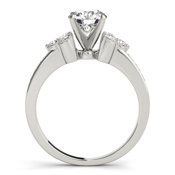 Cherished Cluster Sides Round Diamond Engagement Ring in 10K/14K gold and platinum with certified lab-grown or natural diamonds