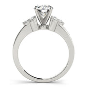 Cherished Cluster Sides Round Diamond Engagement Ring in 10K/14K gold and platinum with certified lab-grown or natural diamonds