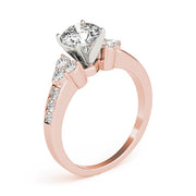 Cherished Cluster Sides Round Diamond Engagement Ring in 10K/14K gold and platinum with certified lab-grown or natural diamonds