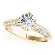 Timeless Pave Round Diamond Engagement Ring in 10K/14K gold and platinum with certified lab-grown or natural diamonds