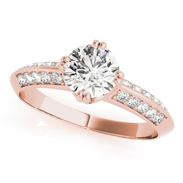 Timeless Pave Round Diamond Engagement Ring in 10K/14K gold and platinum with certified lab-grown or natural diamonds