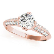 Timeless Pave Round Diamond Engagement Ring in 10K/14K gold and platinum with certified lab-grown or natural diamonds