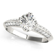 Timeless Pave Round Diamond Engagement Ring in 10K/14K gold and platinum with certified lab-grown or natural diamonds