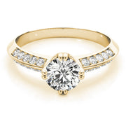 Timeless Pave Round Diamond Engagement Ring in 10K/14K gold and platinum with certified lab-grown or natural diamonds