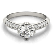 Timeless Pave Round Diamond Engagement Ring in 10K/14K gold and platinum with certified lab-grown or natural diamonds