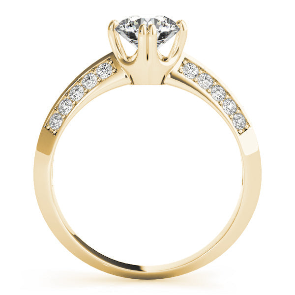 Timeless Pave Round Diamond Engagement Ring in 10K/14K gold and platinum with certified lab-grown or natural diamonds
