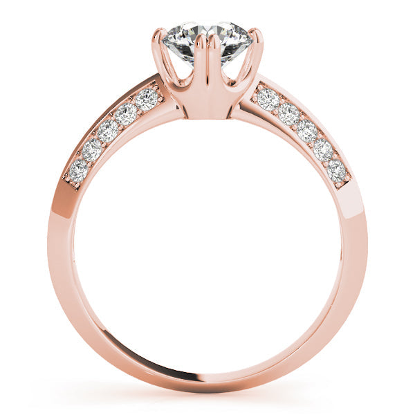 Timeless Pave Round Diamond Engagement Ring in 10K/14K gold and platinum with certified lab-grown or natural diamonds