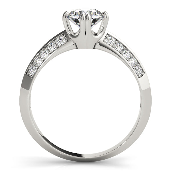 Timeless Pave Round Diamond Engagement Ring in 10K/14K gold and platinum with certified lab-grown or natural diamonds
