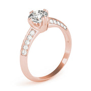 Timeless Pave Round Diamond Engagement Ring in 10K/14K gold and platinum with certified lab-grown or natural diamonds