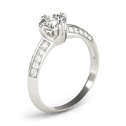 Timeless Pave Round Diamond Engagement Ring in 10K/14K gold and platinum with certified lab-grown or natural diamonds