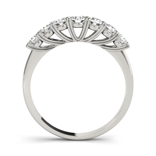 Prong Set Half Eternity Ring in Gold & Platinum