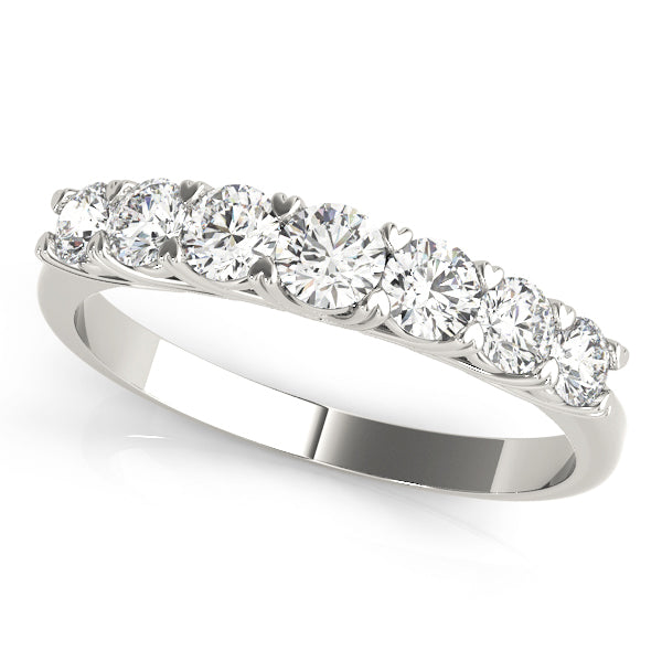 Prong Set Half Eternity Ring in Gold & Platinum