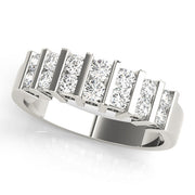 Bar Set Half Eternity Ring in Gold & Platinum