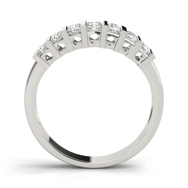 Bar Set Half Eternity Ring in Gold & Platinum