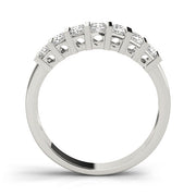 Bar Set Half Eternity Ring in Gold & Platinum