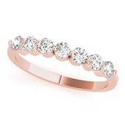 Single Shared Prong Round Half Eternity Ring in Gold & Platinum