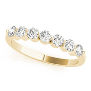 Single Shared Prong Round Half Eternity Ring in 10K/14K gold and platinum with certified lab-grown or natural diamonds