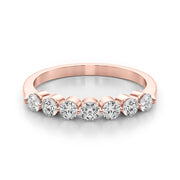 Single Shared Prong Round Half Eternity Ring in Gold & Platinum