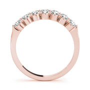 Single Shared Prong Round Half Eternity Ring in Gold & Platinum