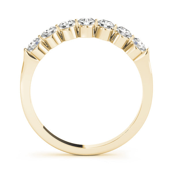 Single Shared Prong Round Half Eternity Ring in Gold & Platinum