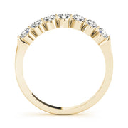 Single Shared Prong Round Half Eternity Ring in Gold & Platinum