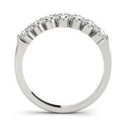 Single Shared Prong Round Half Eternity Ring in Gold & Platinum