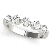 5-Stone Single Shared-Prong Half Eternity Ring in Gold & Platinum