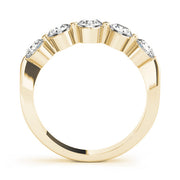 5-Stone Single Shared-Prong Half Eternity Ring in Gold & Platinum
