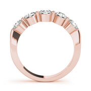 5-Stone Single Shared-Prong Half Eternity Ring in Gold & Platinum