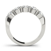 5-Stone Single Shared-Prong Half Eternity Ring in Gold & Platinum