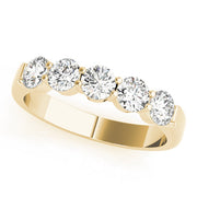 Prong Set Half Eternity Ring in 10K/14K gold and platinum with certified lab-grown or natural diamonds