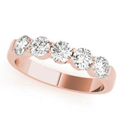 Prong Set Half Eternity Ring in Gold & Platinum