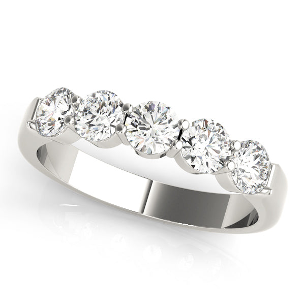 Prong Set Half Eternity Ring in Gold & Platinum