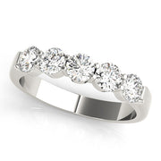 Prong Set Half Eternity Ring in Gold & Platinum