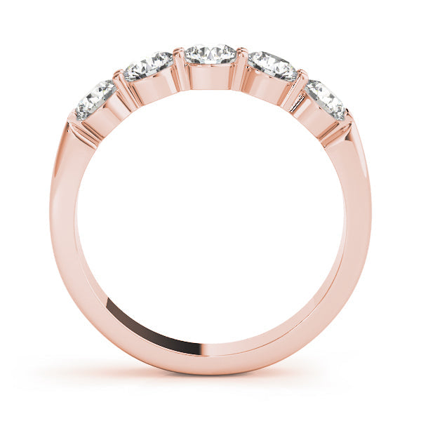 Prong Set Half Eternity Ring in Gold & Platinum