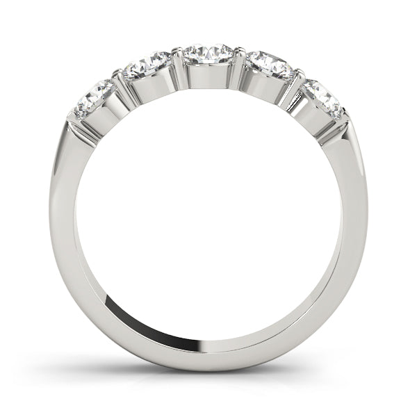 Prong Set Half Eternity Ring in Gold & Platinum